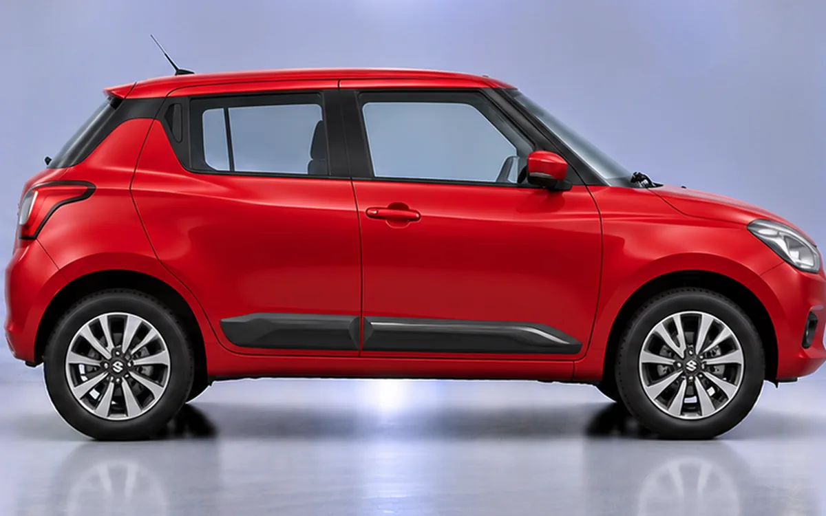 Maruti Suzuki Swift with 2018–2023 · Cladding beading fitted