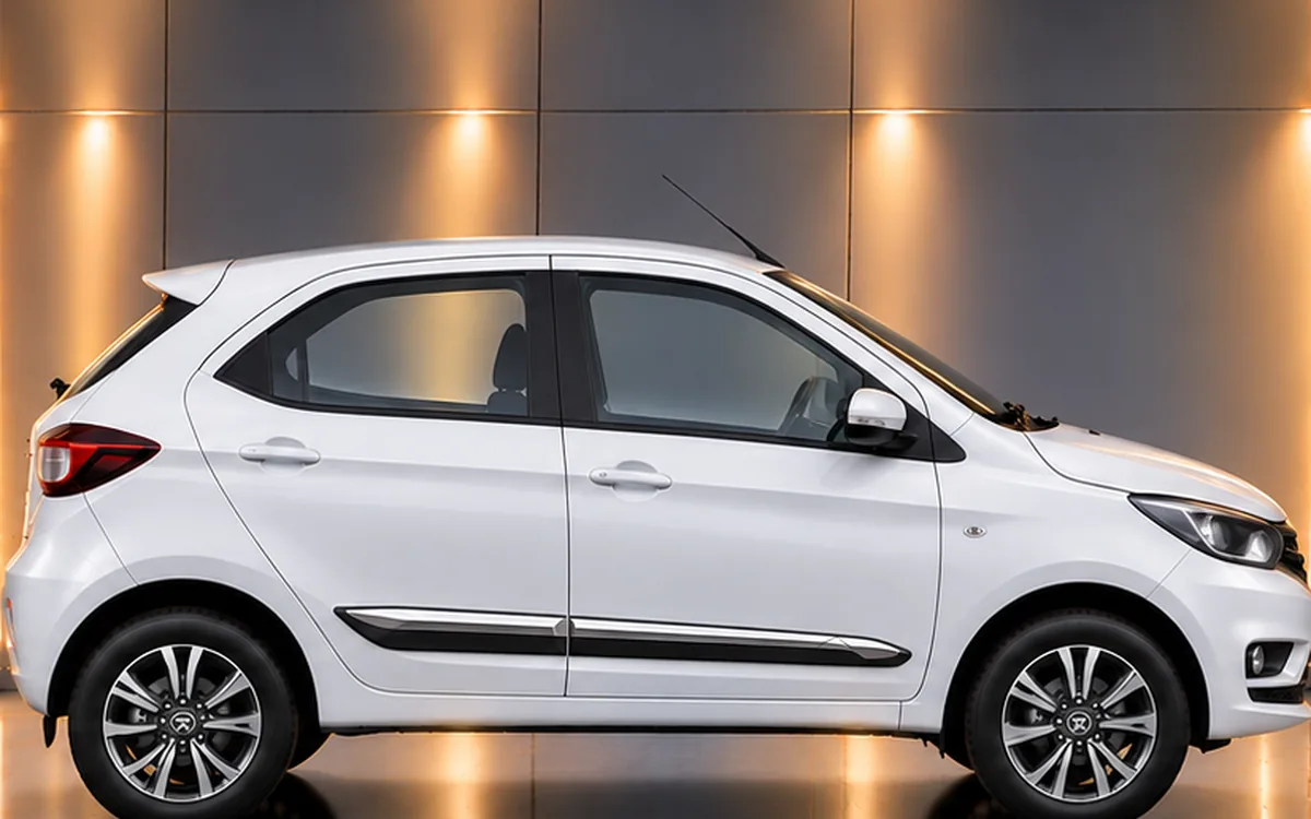 Tata Motors Tiago with Half Chrome beading fitted