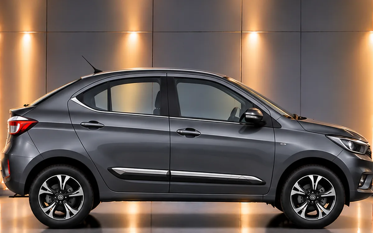 Tata Motors Tigor with Half Chrome beading fitted